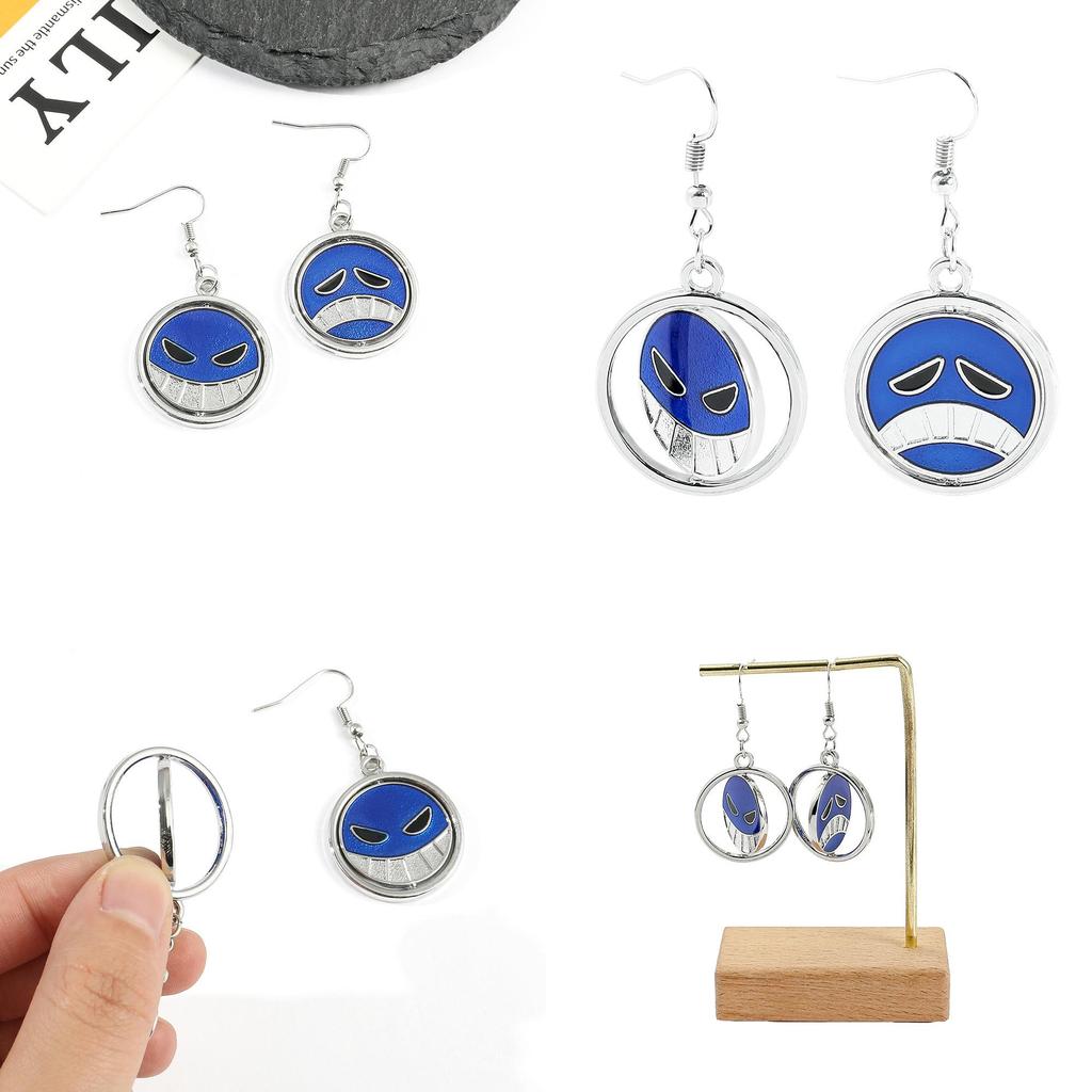 Cartoon Character Zinc Alloy Earrings Wholesale Anime Pirate King Ear Jewelry