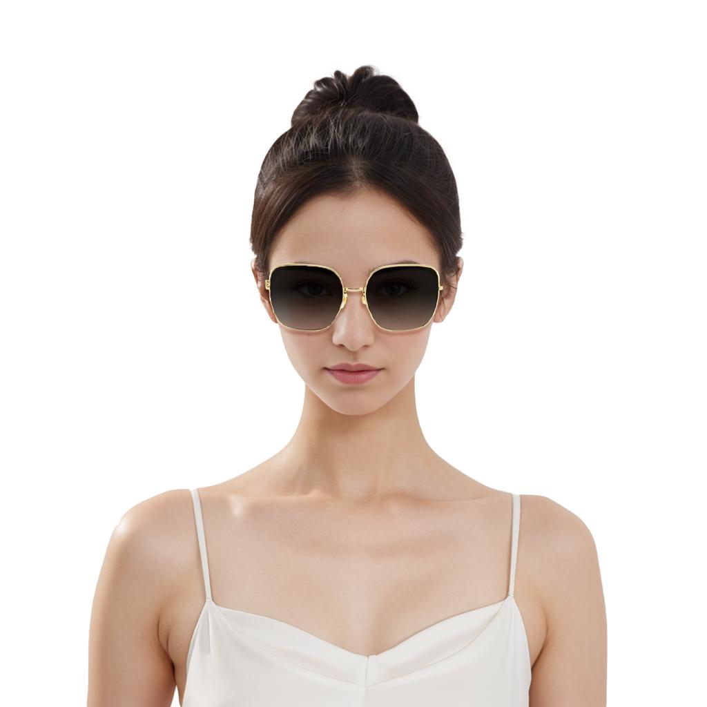 Gucci Horsebit Series Vintage Square Sunglasses Women sunglasses Gray GG0879S-001