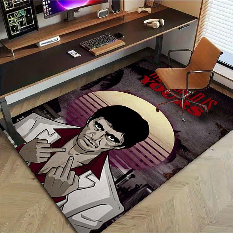 1 Stück Scarface Büroteppich Stuhlunterlage Weich, Bequem, Ganzjahres, Perfekt für Zuhause, Schlafzimmer oder Bürodekoration, Perfektes Geschenk für
