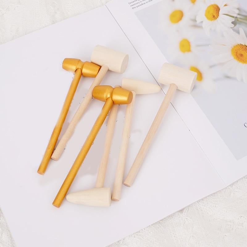 20 Pcs/Set Wood Hammers Chocolate Seafood Harmer Cake Demold Tool Small Mallets for Kids Boy Girl