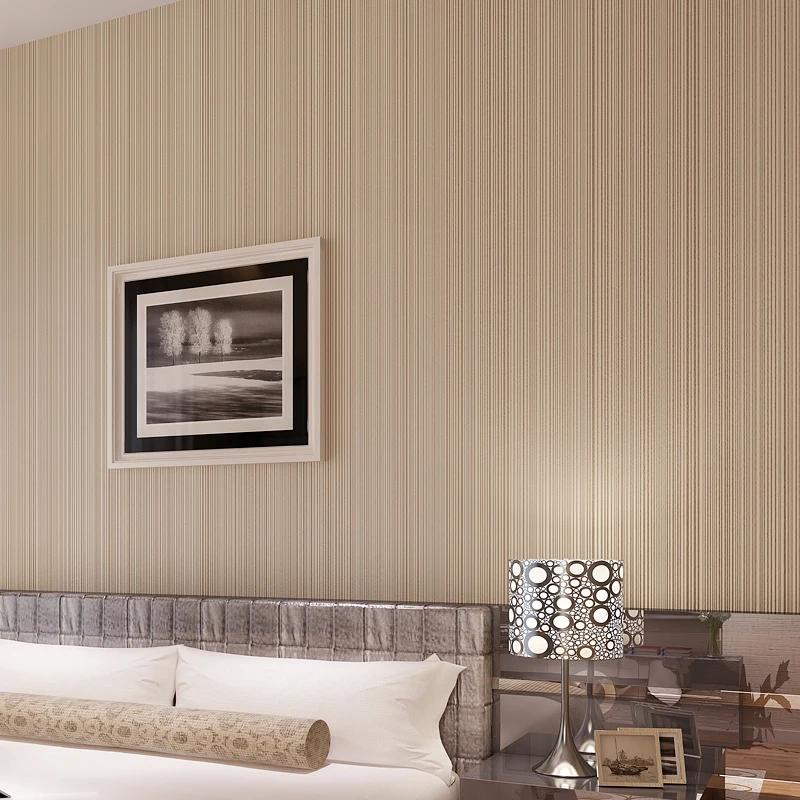 Solid Color Striped Wallpaper 3D Non-woven Flocking Wallpaper Roll Bedroom Living Room Classic Wall Paper Home Decor Modern 10M