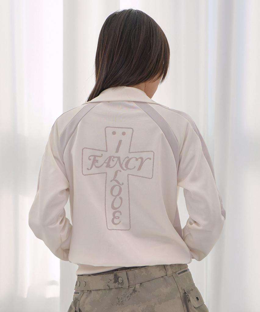 FANCY CLUB Pros Glossy Track Top (Ivory) F26Qb039