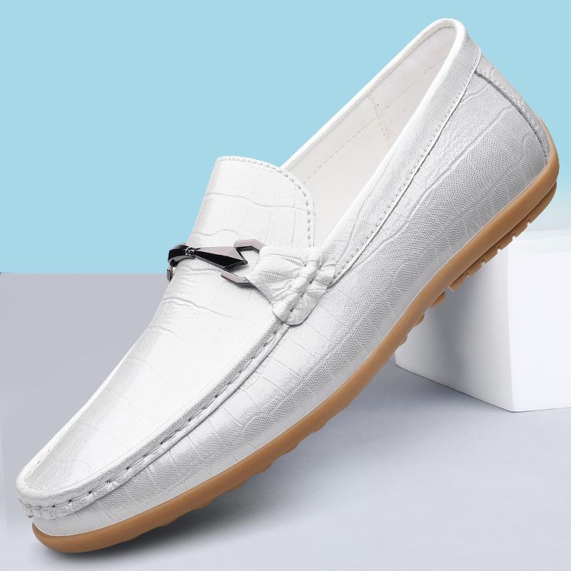 Fashion Fashionable New Men's Breathable Soft Soled Bean Shoes High-quality Brand Men's Genuine Leather Comfortable Round Toe Bean Shoes