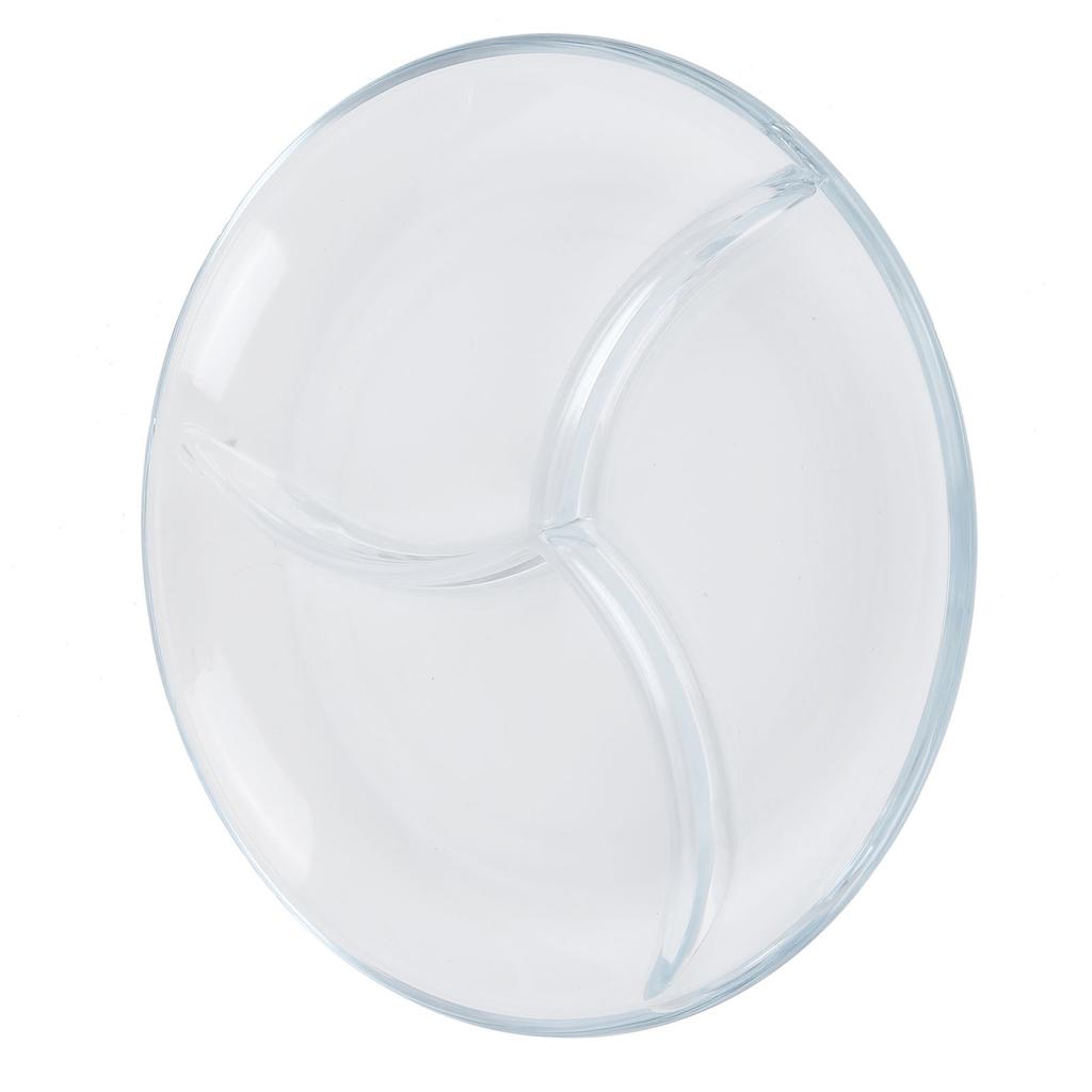 Podzielony talerz obiadowy Talerz ze szkła hartowanego Wielorazowy talerz na przekąski Lekka zastawa stołowa na ciasta owoce