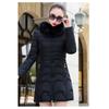 Women Hooded Outwear Warm Coat Long Thick  Collar Cotton Slim Jacket
