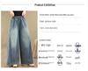 Plus Size Elastic Wide-Leg Denim Pants: Casual, Slimming, and Versatile