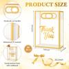 5Pcs Set Reusable Portable Favor Bag PVC Clear Gift Bag Die Cut Handles with Ribbon Flower Bag