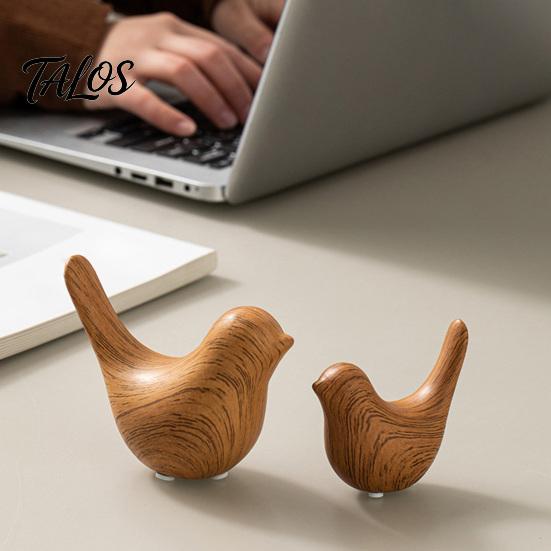 Durable Ceramic Decorative Birds Bird Figurines with Wood Grain Look, Modern Home Decor Animal Sculptures, Stylish Room for Living Bedroom Office