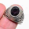 Natural Amethyst Gemstone Handmade 925 Sterling Silver Jewelry Ring Size 8 AR-18412