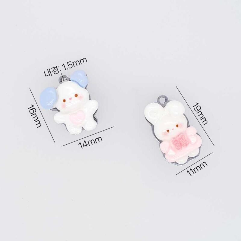 Surgical steel puppy rabbit pendant accessory