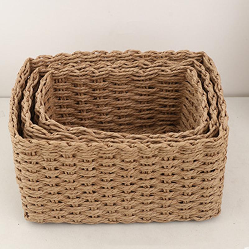 Handwoven Storage Basket — Home & Desktop Organizer for Sewing Supplies, Miscellaneous Items, and Cosmetics