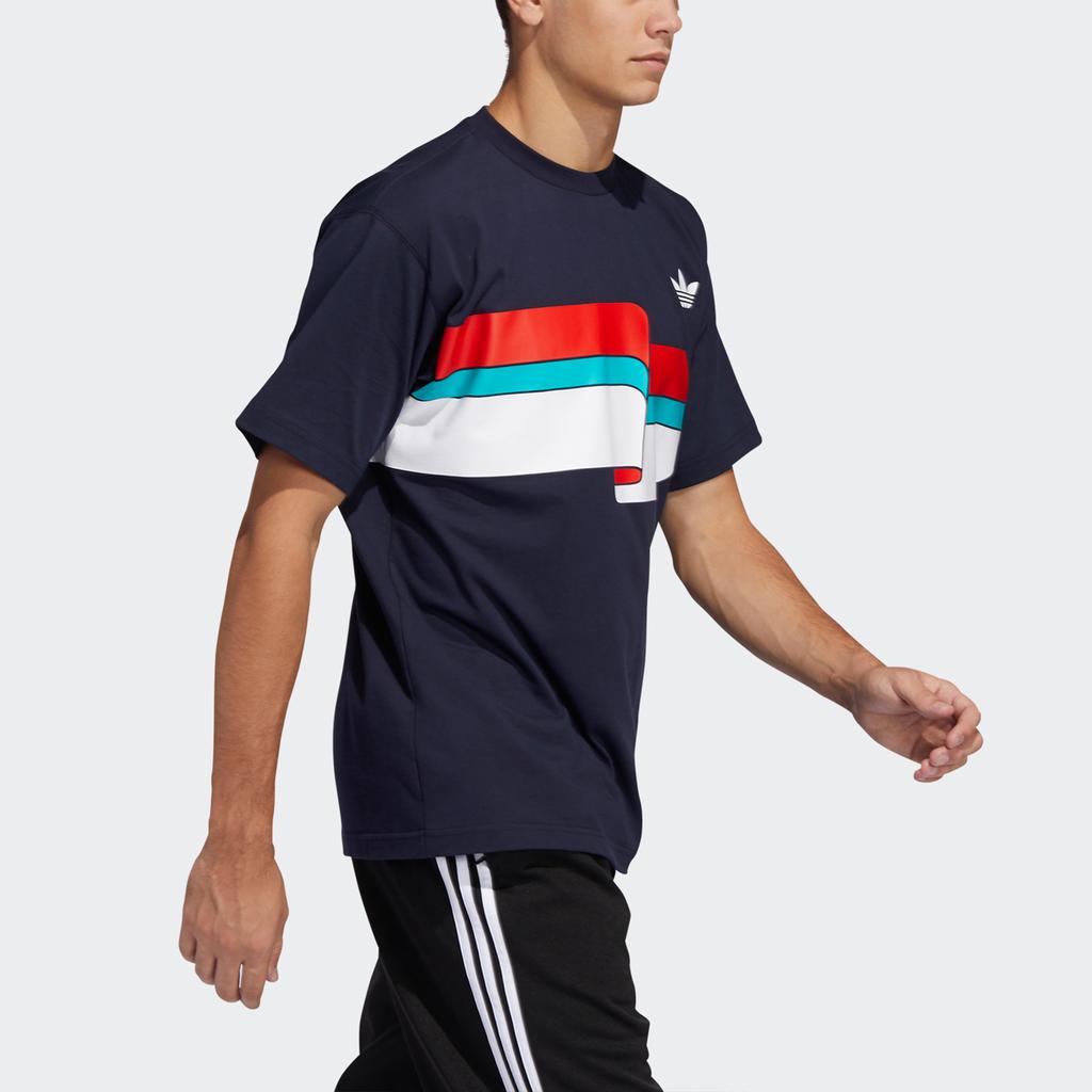 Adidas Originals Ripple Tee With Colorblock Print Men Tops Navy FM1548