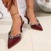 Fashion Crystal Pointed Toe Women Sandals High Heels Stilettos Sexy Shoes Dress Elegant Pumps Woman Slippers Summer 2025 Mujer Zapatos