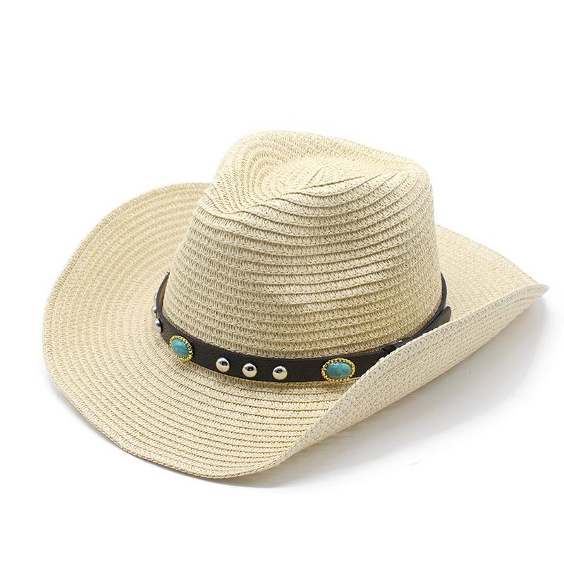 Men'S And Women'S Spring And Summer Straw Hats British Western Cowboy Jazz Hats Panama Hats Straw Hats