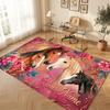 Horse Theme Soft Crystal Velvet Rug Custom Name & Text Print Non Slip Floor Rug for Bedroom Living Room