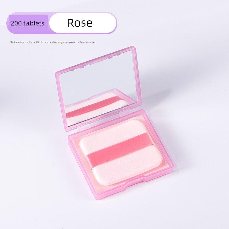 Pieces | Facial Oil-Absorbing Sheets Female Oil Absorption Spring and Summer Refreshing Portable Degreasing Paper Facial Tissue Facial Men s Belt Puff 1 Box of Rose Formal Wear [200 Pieces Per Box]