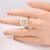 Trendy Inlaid Imitation Pearl Women's Ring Exquisite Gold Color Geometry Daily Wear Party Jewelry Anniversary Gift