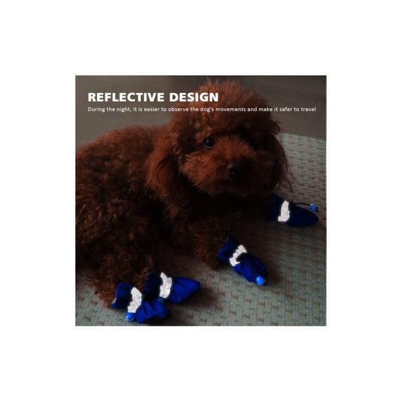 Zapatos Botas Reflectantes Antideslizantes de Calidad Premium para Perros, 4 Piezas, Diseño Impermeable Acolchado de Forro Polar Suave