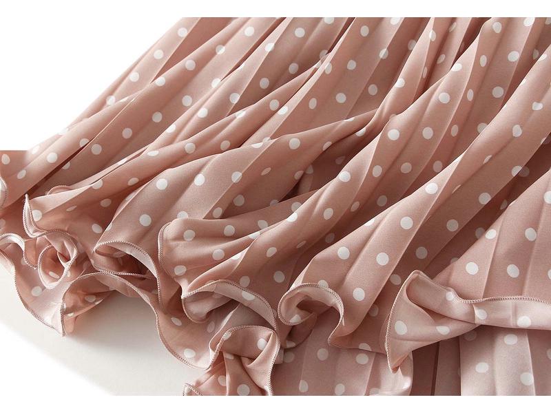 Elegant Polka Dot A-Line Pleated Skirt for Women - 2026 New Style, Casual & Slimming