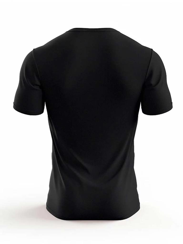 2D trendy high-quality print 2025 summer fashion fitness small fish graffiti black and white pure cotton short-sleeved T-shirt