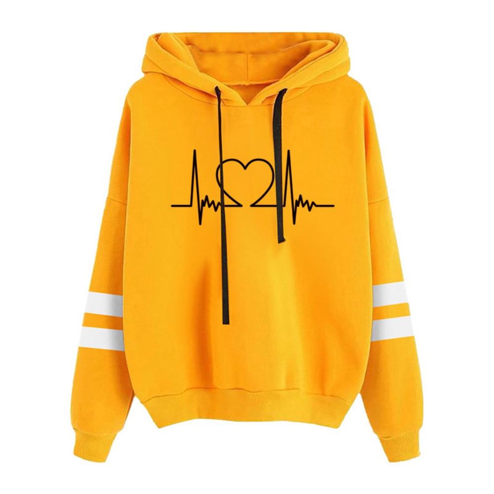 2025 European and American autumn and winter new women's clothing jacket printed loose pocket hooded long sleeve