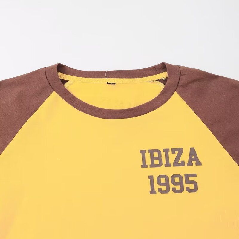 Fashion Style 2024 Autumn New Women's Clothing Easiest for Match Slim Looking Print Short Sleeve Cotton School Team T-shirt 1300815