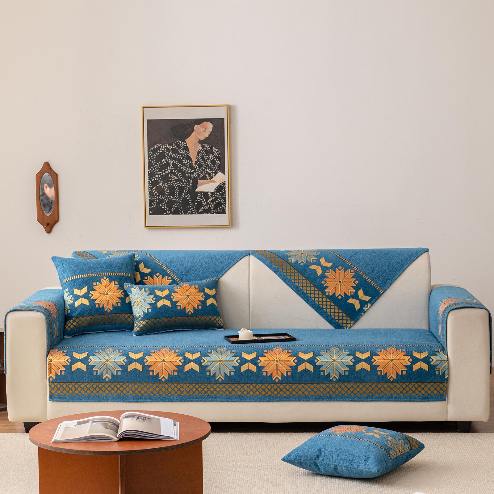 

Simple chenille sofa cushion cover cloth four seasons universal non-slip anti-cat scratch sofa cover blanket 70x70cm 1pc