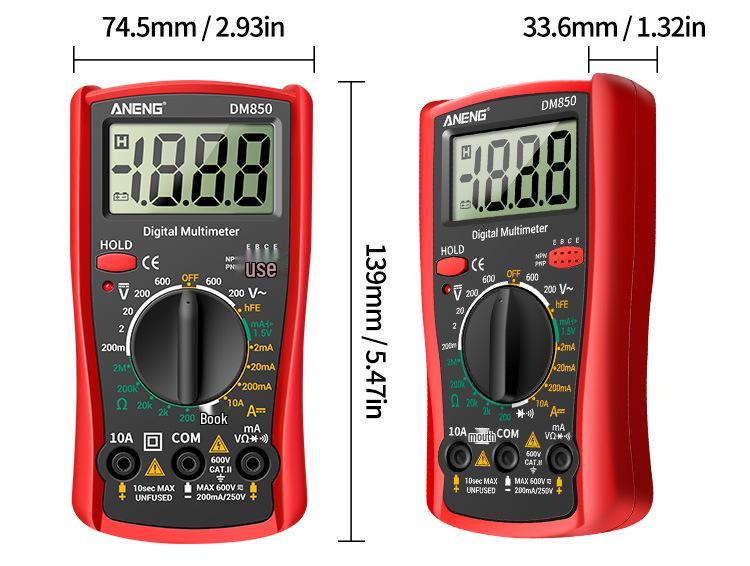 ANENG DM850 High Precision Digital Multimeter for Electricians – Portable and Multifunctional Display Universal Meter.