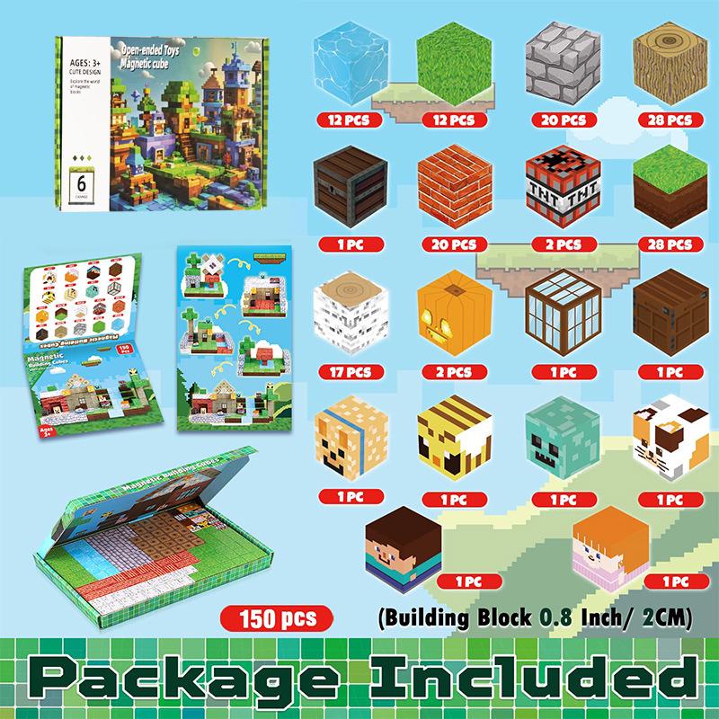 Pink Princess Castle Magnetic Cube Building Blocks - STEM Educational Toy Set