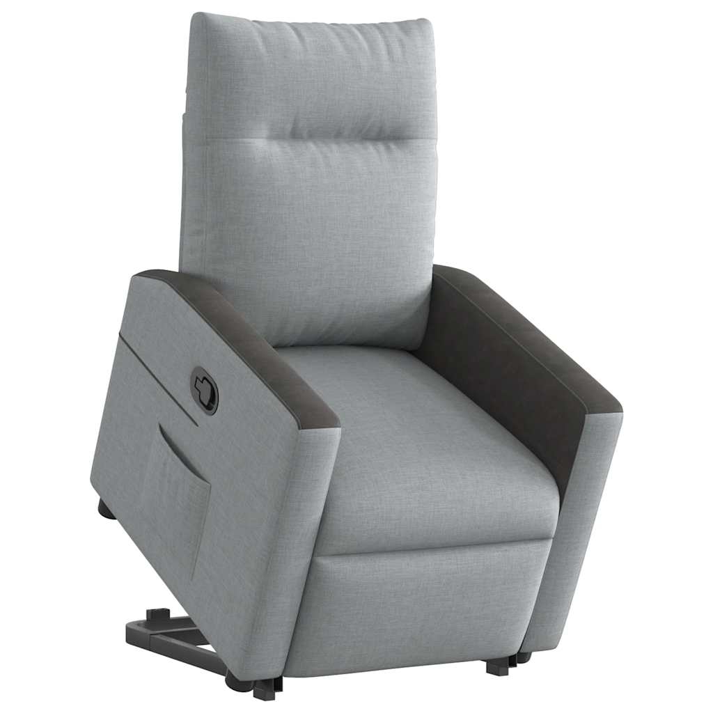 Recliner with Rising Aid Light Grey Fabric