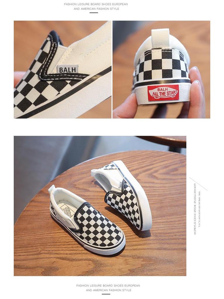 Karierte Slip-On Canvas Schuhe für Kinder - Trendige Sommer-Board-Schuhe für Jungen & Mädchen
