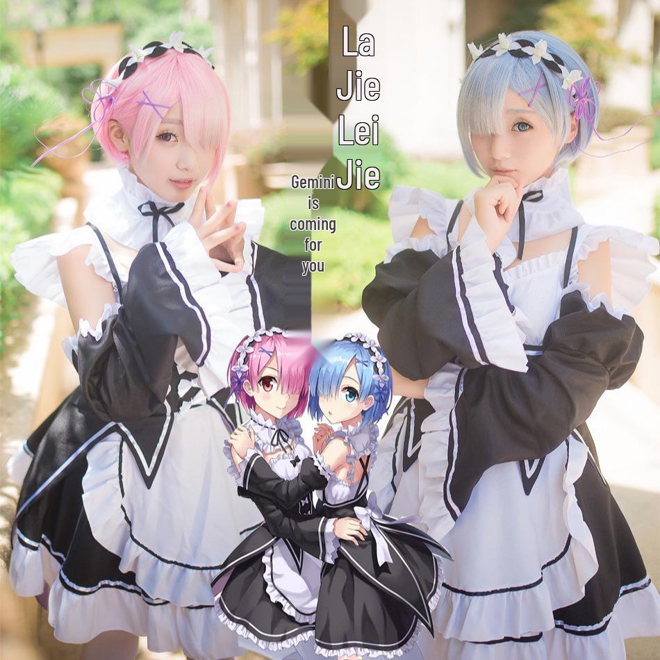 Re:Zero Rem & Ram Cosplay Costume - Anime Maid Outfit Set
