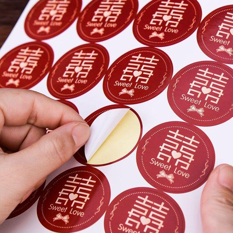 Double Happiness Xi Character Self-Adhesive Stickers for Bridal Chamber Wedding Decoration