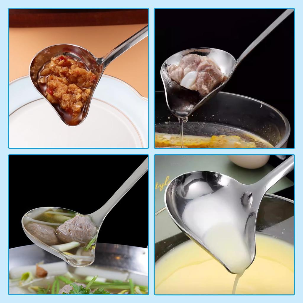 RICISUNG Side Stainless Serving Total Length Easy To Dishwasher Ladle, Steel, Spoon, 22cm, Hygienic, Durable, Wash, Safe, Cookware, Rust-resistant