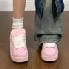 Dopamine pink shell head thick sole increases spring new non-slip casual board shoes