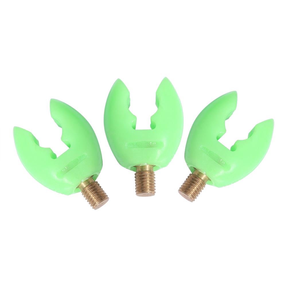 3pcs Golw In Dark Plastic Fishing Rod Holder U head Road Rest Grips (green)
