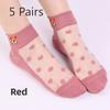 5 Pairs Socks Women Spring/summer Thin Cute Cartoon Ribbed Crystal Silk Women's Socks Glass Silk Women's Socks