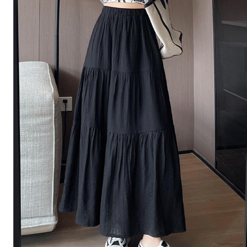 

Розовая юбка с темпераментом для женщин на лето, новый стиль, нежный стиль, высокая талия, нежный стиль, длинная юбка, чтобы они выглядели стройными XL