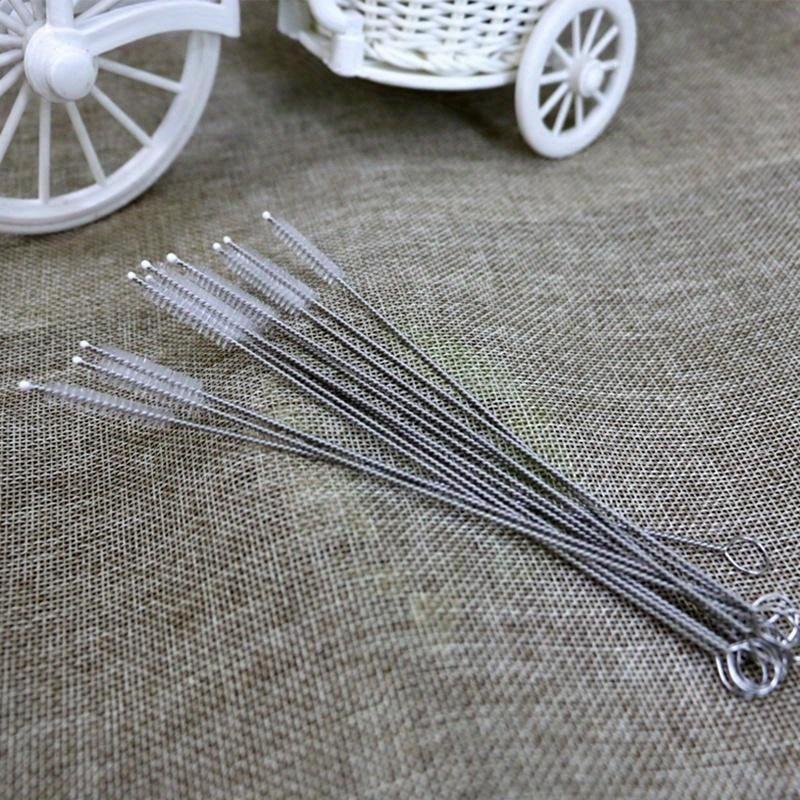 Delicate 10pcs Nylon Straw Cleaners Cleaning Brush Drinking Pipe Cleaners Stainless Steel Glass Clean Brushes
