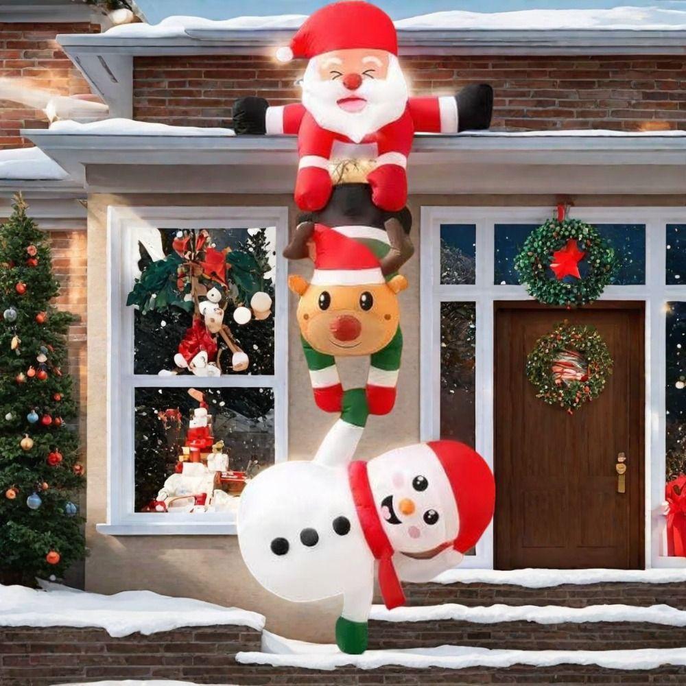 LED Light Christmas Inflatable Dolls Oxford Inflatable Model Toys Rooftop Decor