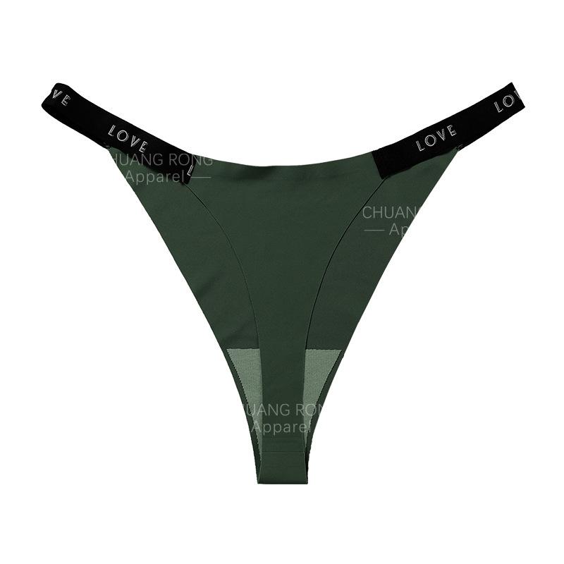 European and American seamless low-rise thong letter cotton crotch sports fitness underwear sexy briefs