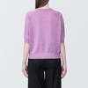 MUJI UV-Schutz Hanfmischung Rundhals Halbarm Pullover BA1OIA4S Pink S Damen Damen Damen