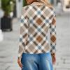 Women's Fashion Casual Lapel Short Long Sleeve Print Shirt Women's Button Up Tops