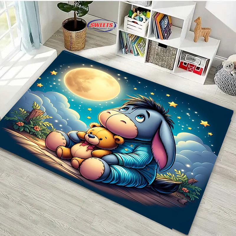 Potdemiel Winnie Puuh I-Aah Teppich Wohnzimmer Cartoon Kinderzimmer Sofa Fußmatte Küchenbodenmatte Anti-Rutsch Dekorationsmatte