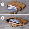 Erste Schicht aus Rindsleder, Mini-Kleingeld-Kartenhalter, neues Retro-handgemachtes Leder, Führerschein-Beutel, Münz-Reißverschlusstasche, schmale Beutel, Geldbörse