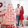 12Pcs Knitted Heart Hanging Pendant DIY Crochet Handmade Heart Tree Ornament Home Christmas Valentine's Day Wedding Party Decor
