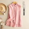 Blusa sin mangas de lino gris claro para mujer con cuello y botones, top tipo tank top casual holgado