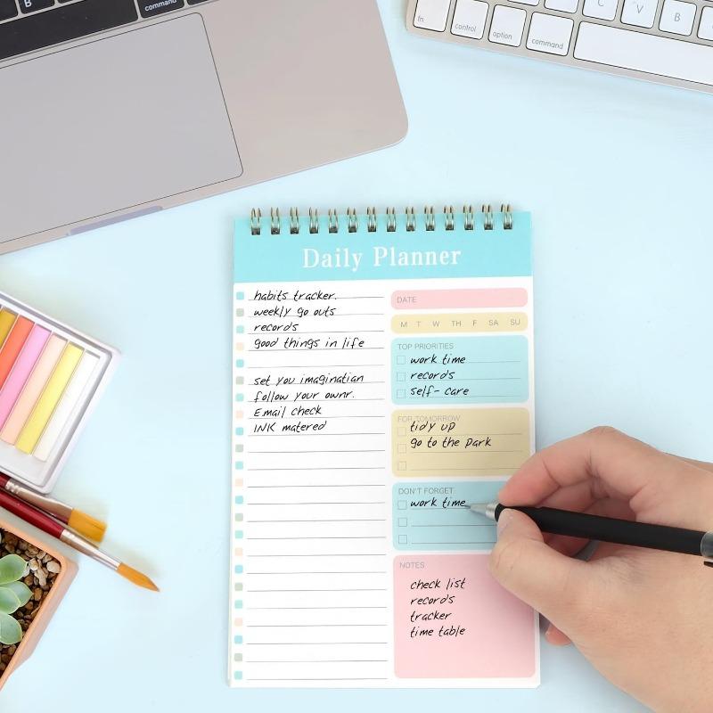 5 Pack to Do List Pad, Undated Daily Planner A5 Notepads, 150 Pages Diary to Do