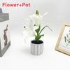 Lily Flower Faux Bonsai Tabletop Decor Interior Arrangement Prop Photographic