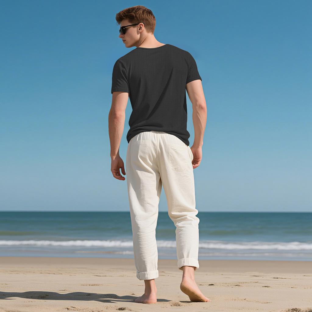 Men's Imitation Leather Collar Breathable And Fitted Oversized Short Sleeve